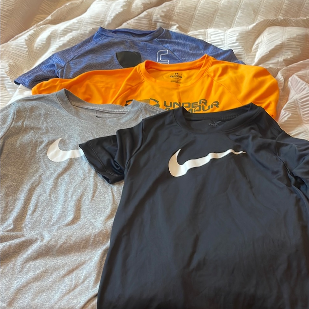 Nike and underarmour youth medium tshirts